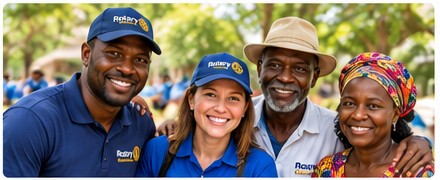 Adults working together in a community setting
